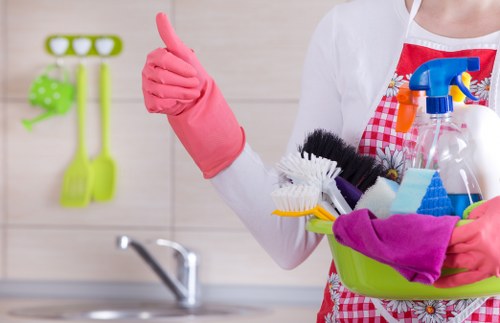 Freshly cleaned curtains improving a bright living room